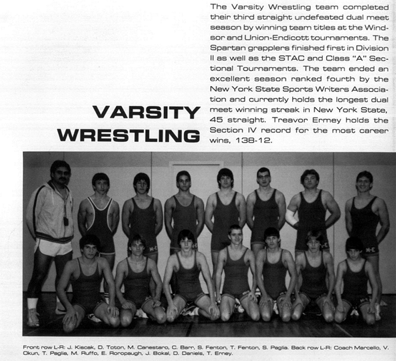 1984-1985 Maine-Endwell Spartans Wrestling