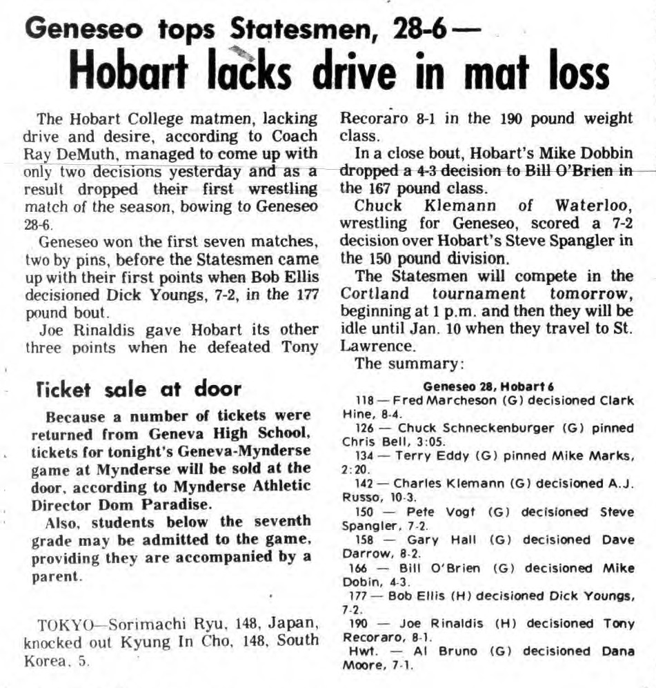 Hobart lacks drive in mat loss