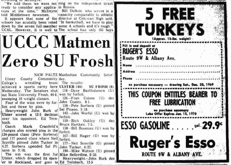 UCCC Matmen Zero SU Frosh