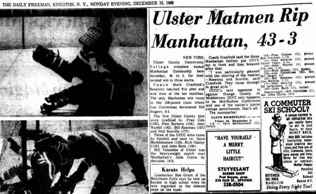 Ulster Matmen Rip Manhatten, 43-3