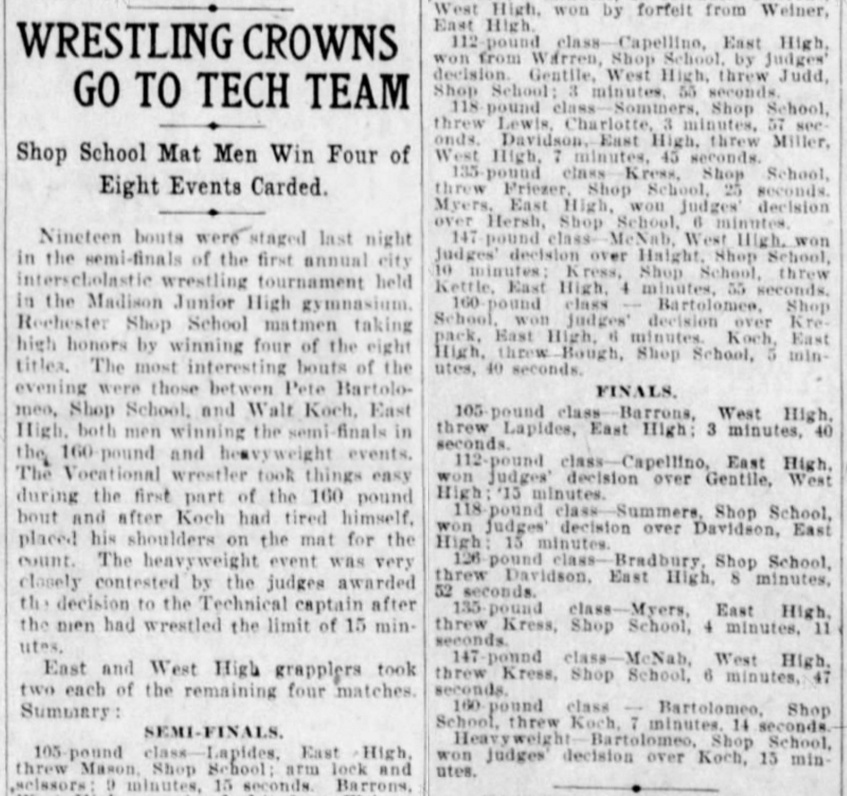 Wrestling Crowns Go To Tech Team