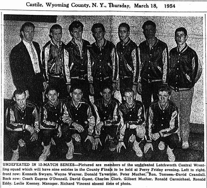 1953-1954 Letchworth Indians Wrestling