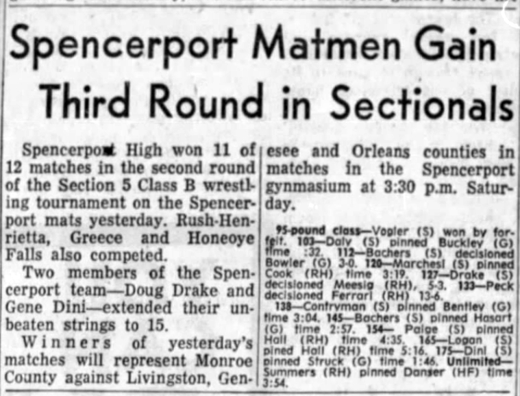 Spencerport Matmen Gain Third Round in Sectionals