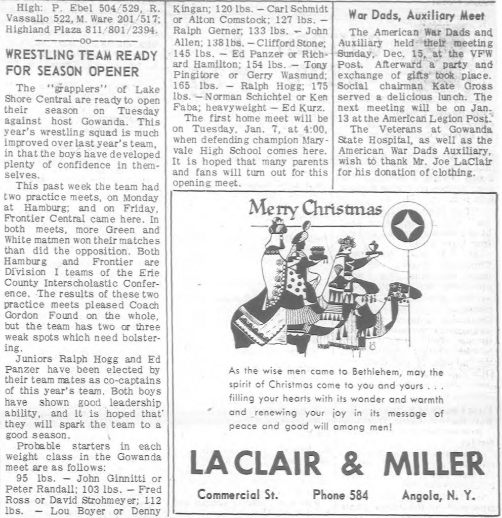 Wrestling Team Ready for Season Opener