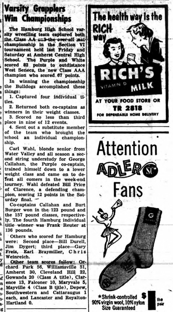 Varsity Grapplers Win Championships