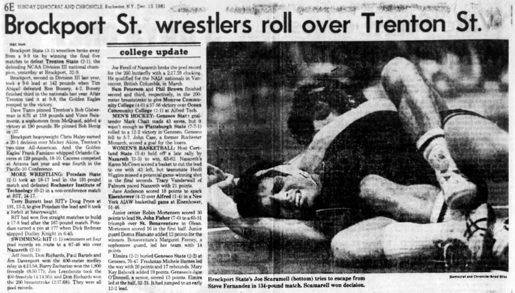 Brockport St. wrestlers roll over Trenton St.