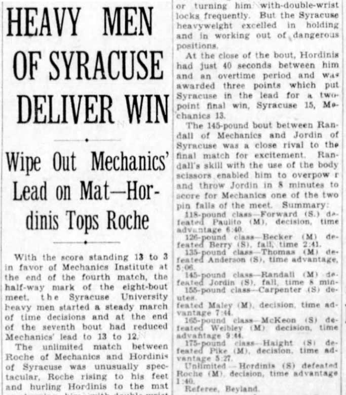 Heavy Men of Syracuse Deliver Win