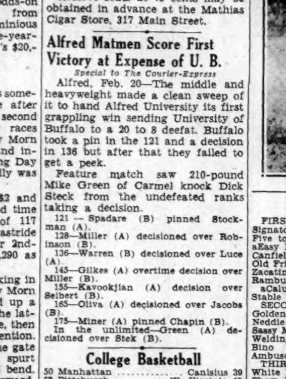 Alfred Matmen Score First Victory at Expense of U.B.