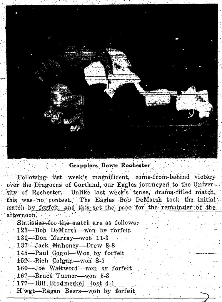 Grapplers Down Rochester