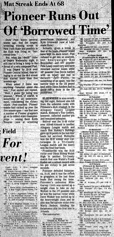 Bolivar was victor over Alfred-Almond