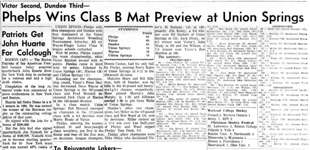 Phelps Wins Class B Mat Preview at Union Springs