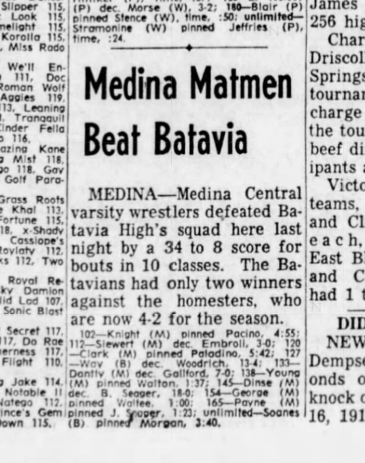 Medina Matmen Beat Batavia