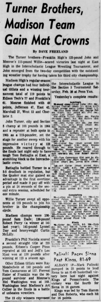 Turner Brothers, Madison Team Gain Mat Crowns