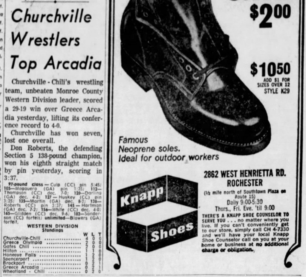 Churchville Wrestlers Top Arcadia