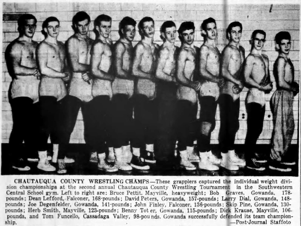 1956 Chautauqua County Wrestling League Champions