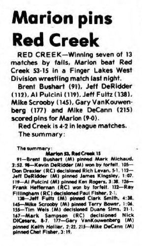 Marion pins Red Creek