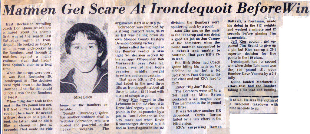 Matmen Get Scare At Irondequoit Before Win