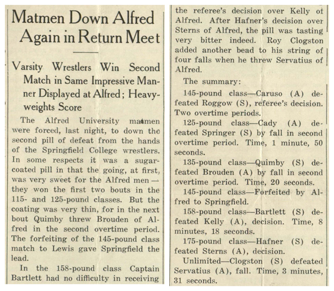 Matmen Down Alfred Again in Return Meet