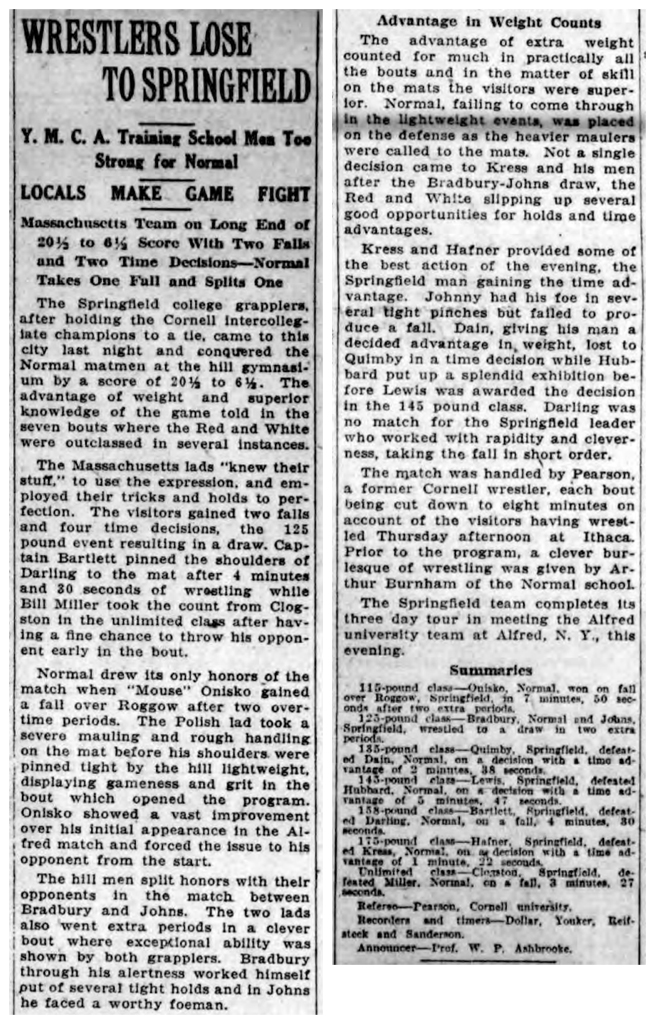 Wrestlers Lose to Springfield