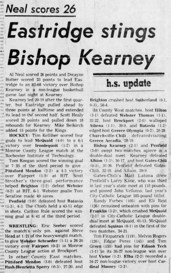 Kearney defeated host Gates Chili, 31-26