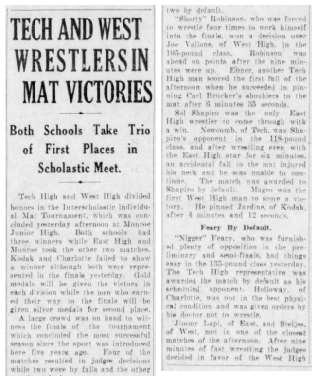 Tech and West Wrestlers in Mat Victories