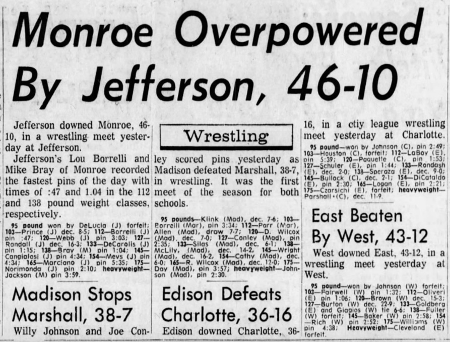 East Beaten By West, 43-12