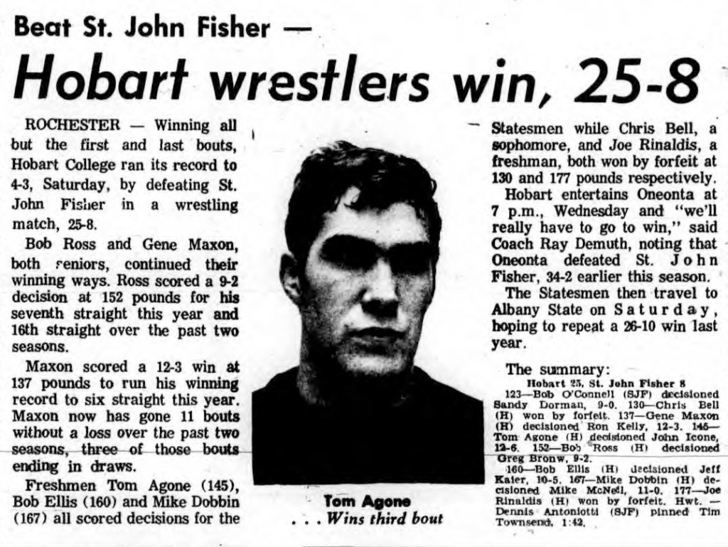 Hobart wrestlers win, 25-8