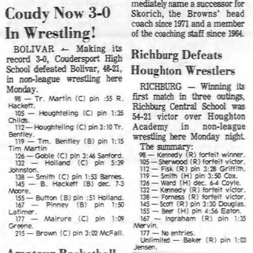 Coudy Now 3-0 In Wrestling!