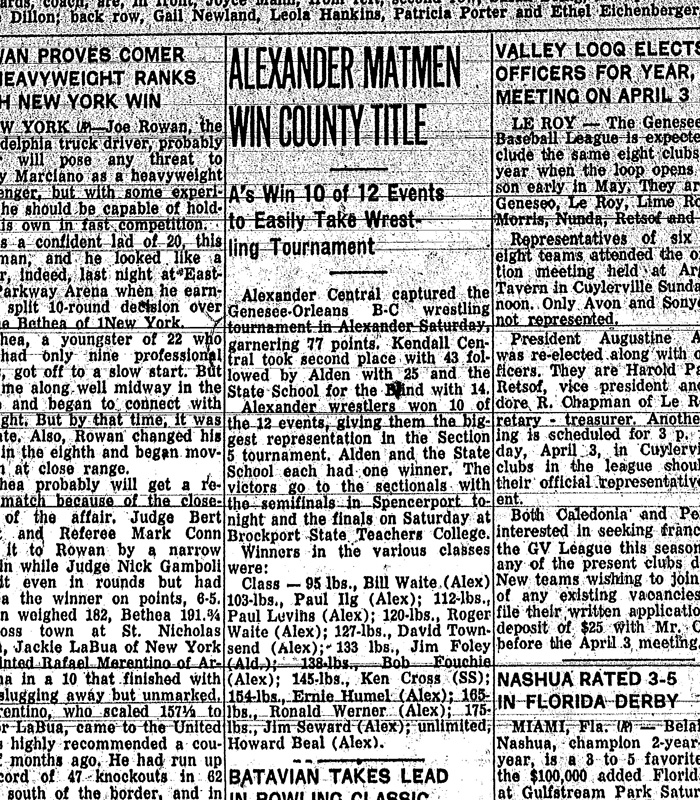 Alexander Matmen Win County Title