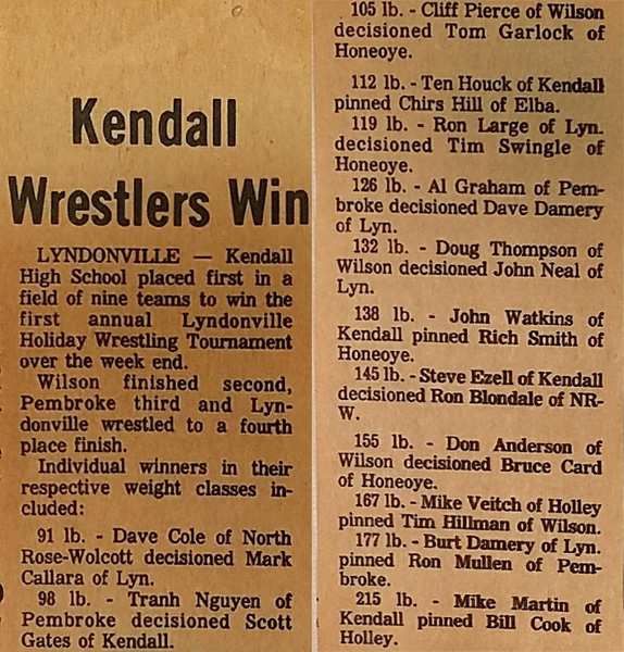 Kendall Wrestlers Win