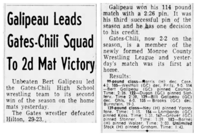 Galipeau Leads Gates-Chili Squad to 2nd Mat Victory