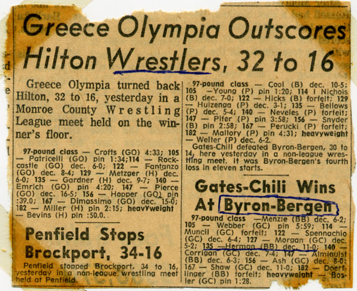 Greece Olympia Outscores Hilton Wrestlers, 32 to 16