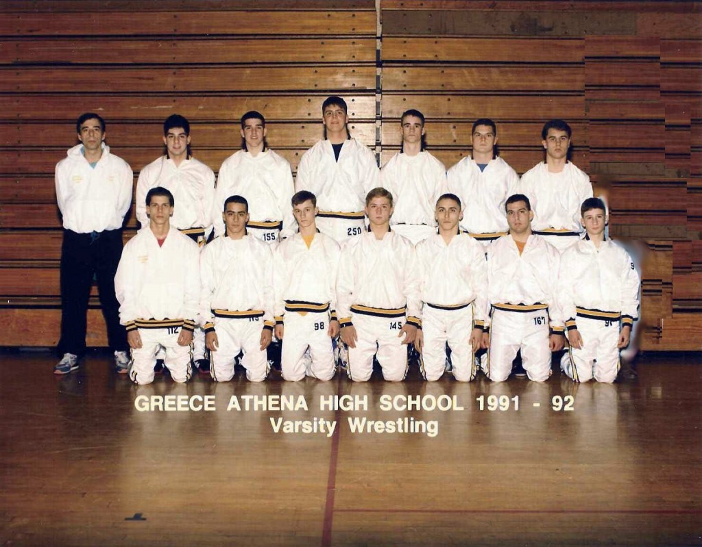 1991-1992 Greece Athena Trojans Varsity Wrestling Team