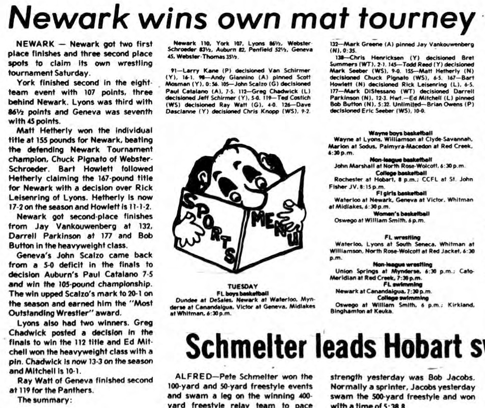 Newark wins own mat tourney