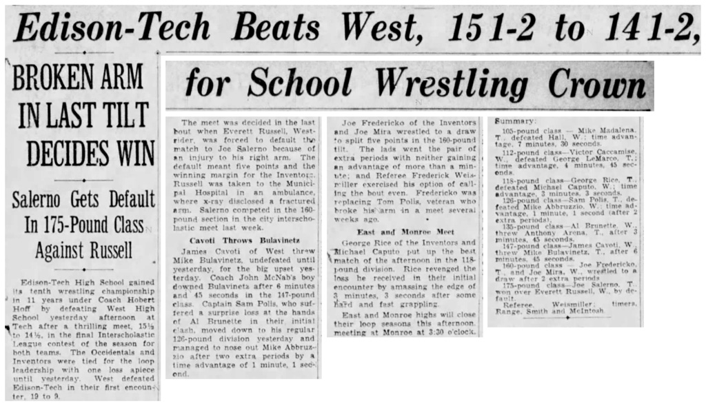Edison-Tech Beats West for School Wrestling Crown