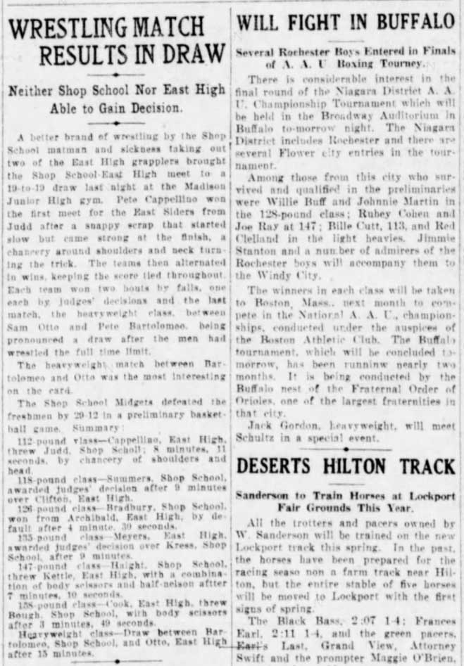 Wrestling Match Results in Draw