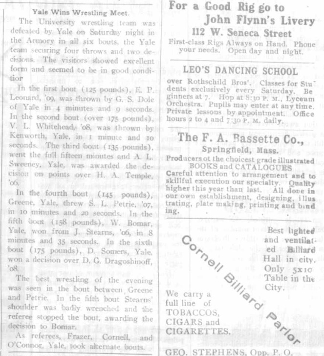 Yale Wins Wrestling Meet