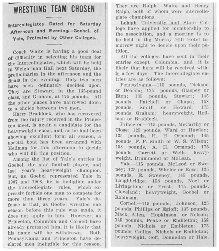 Wrestling Team Chosen