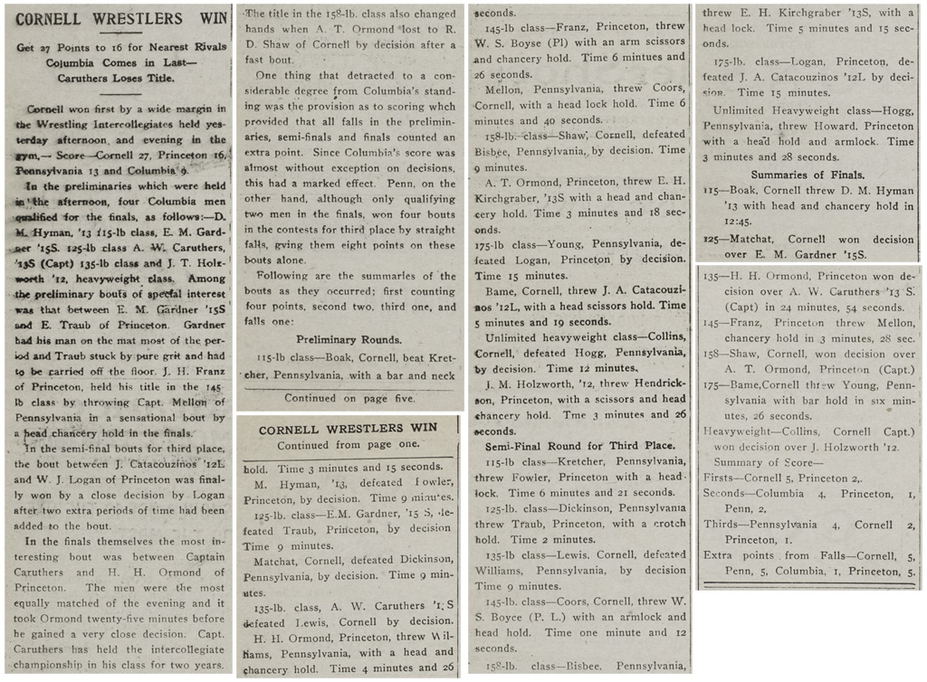 Cornell Wrestlers Win