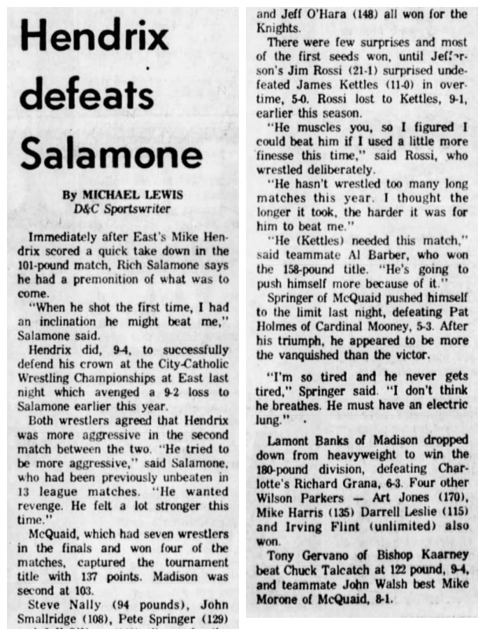 Hendrix defeats Salamone
