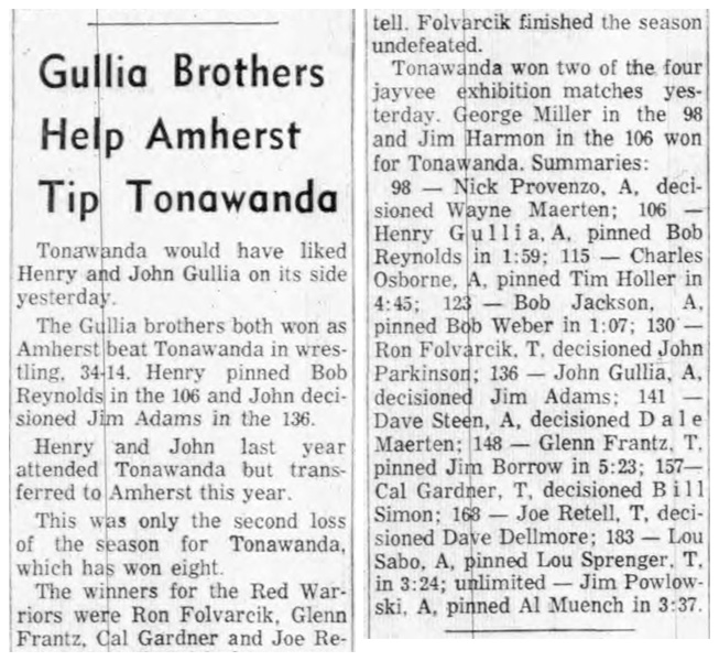 Gullia Brothers Help Amherst Tip Tonawanda