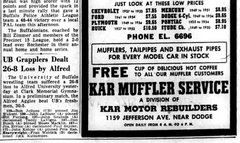 UB Grapplers Dealt 26-8 Loss by Alfred