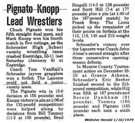 Pignato, Knopp Lead Wrestlers