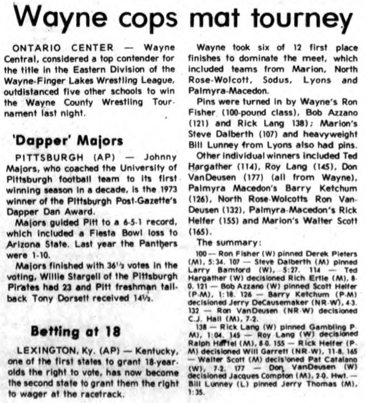 Wayne cops mat tourney