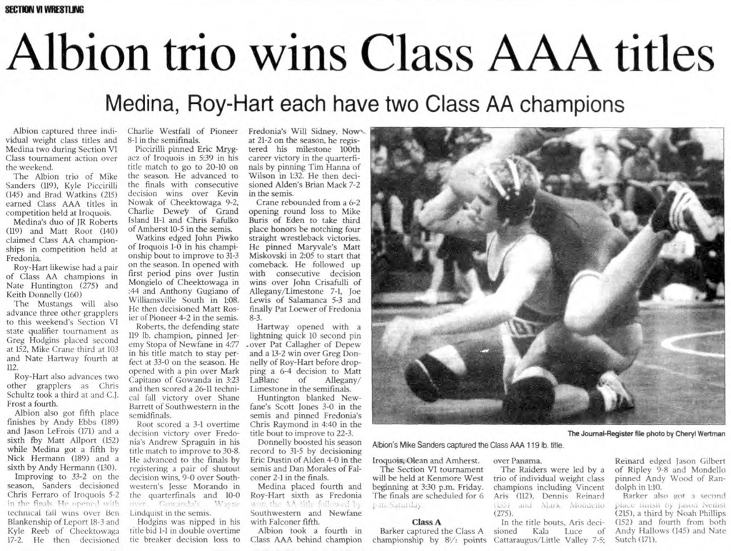 Medina, Roy-Hart each have two Class AA champions