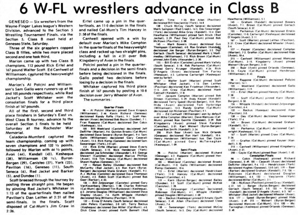 6 W-FL wrestlers advance in Class B