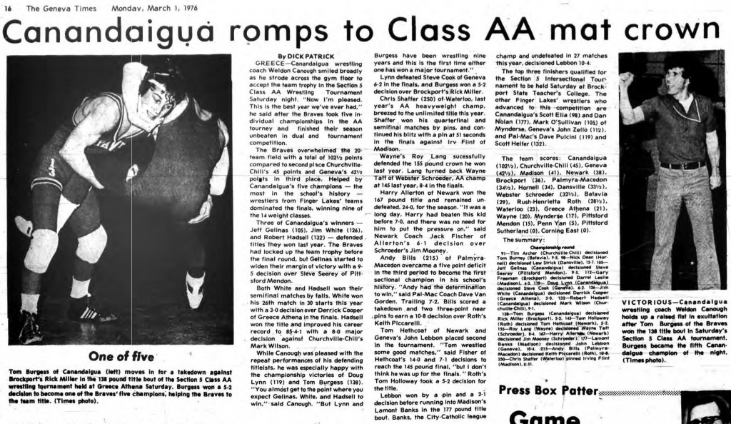 Canandaigua romps to Class AA mat crown