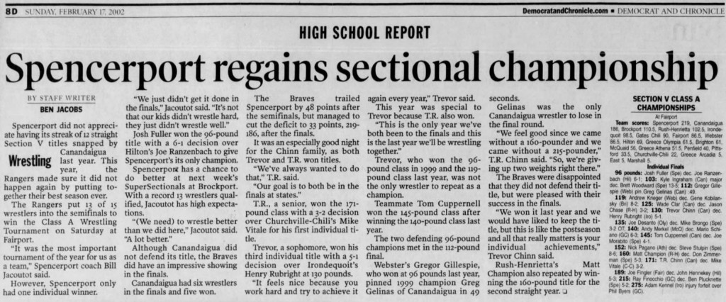 Spencerport regains sectional championship