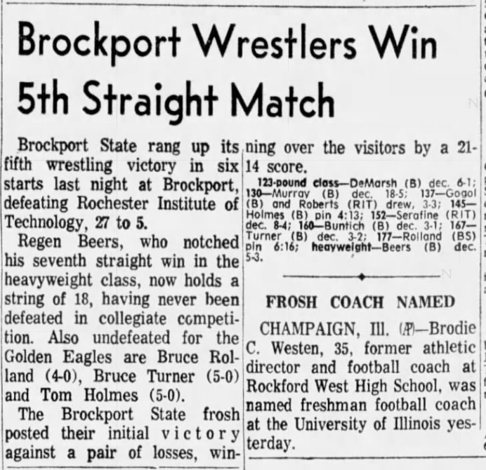 Brockport Wrestlers Win 5th Straight Match