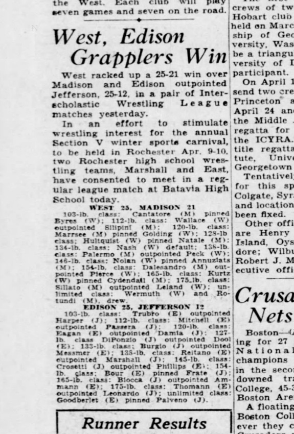 West, Edison grapplers Win